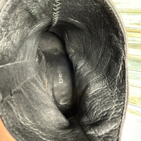 Bebe Ankle Boot Womens 11M Black Croc Print Leather Square Toe Club Edgy Modern - Picture 6 of 12